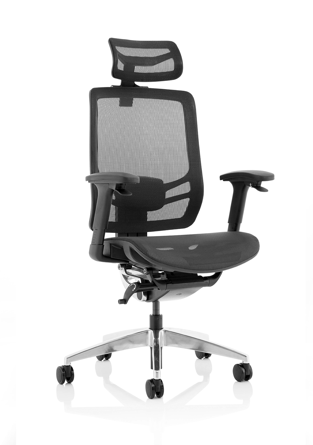 Ergo Click Black Fabric Seat Black Mesh Back with Headrest