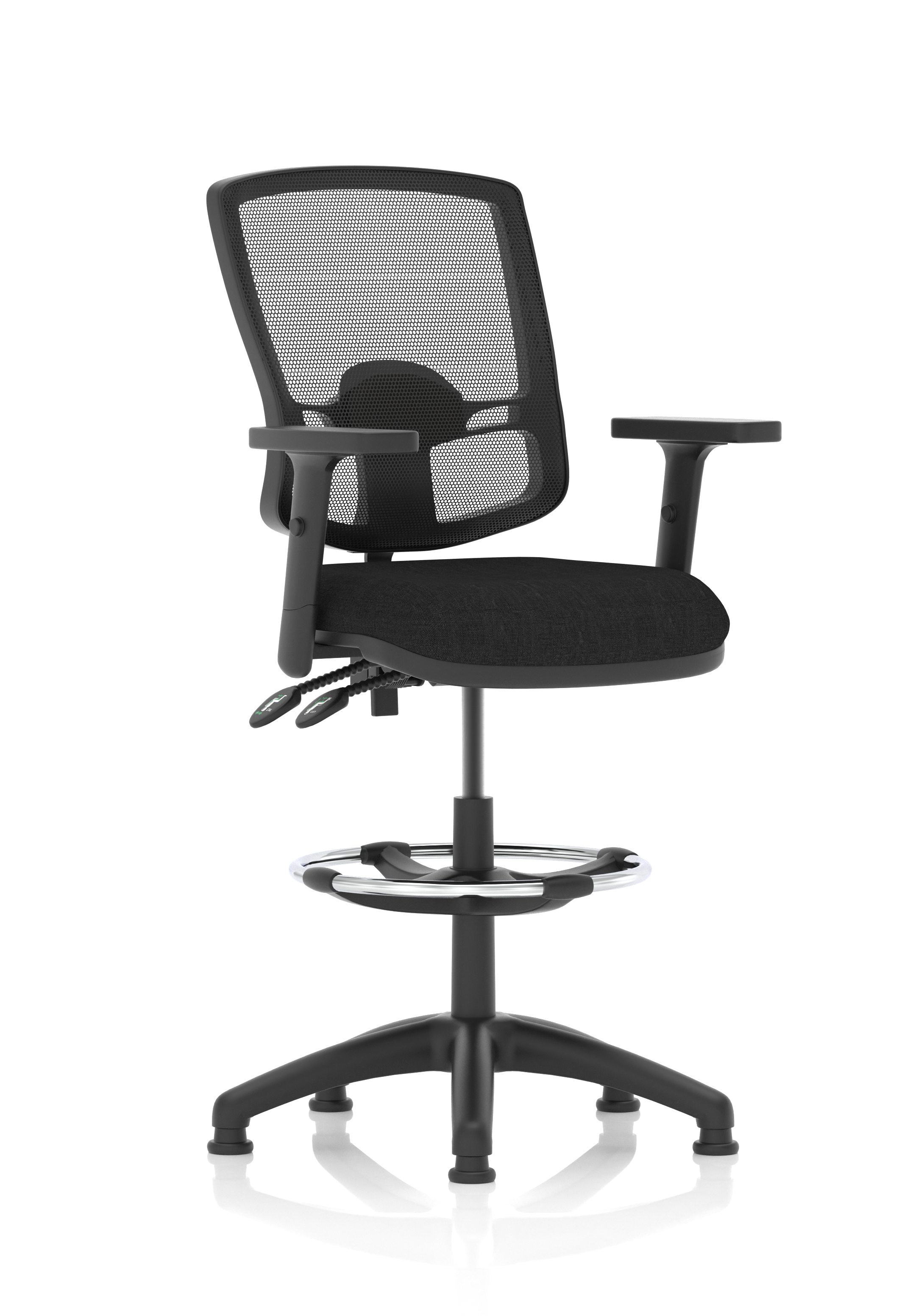 Eclipse Plus II Lever Task Operator Chair Mesh Back Deluxe With Black Seat With Height Adjustable Arms