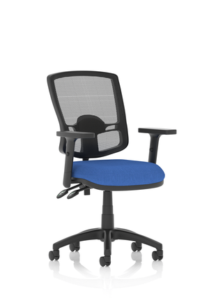 Eclipse Plus II Lever Task Operator Chair Mesh Back Deluxe With Blue Seat With Height Adjustable Arms Image 2