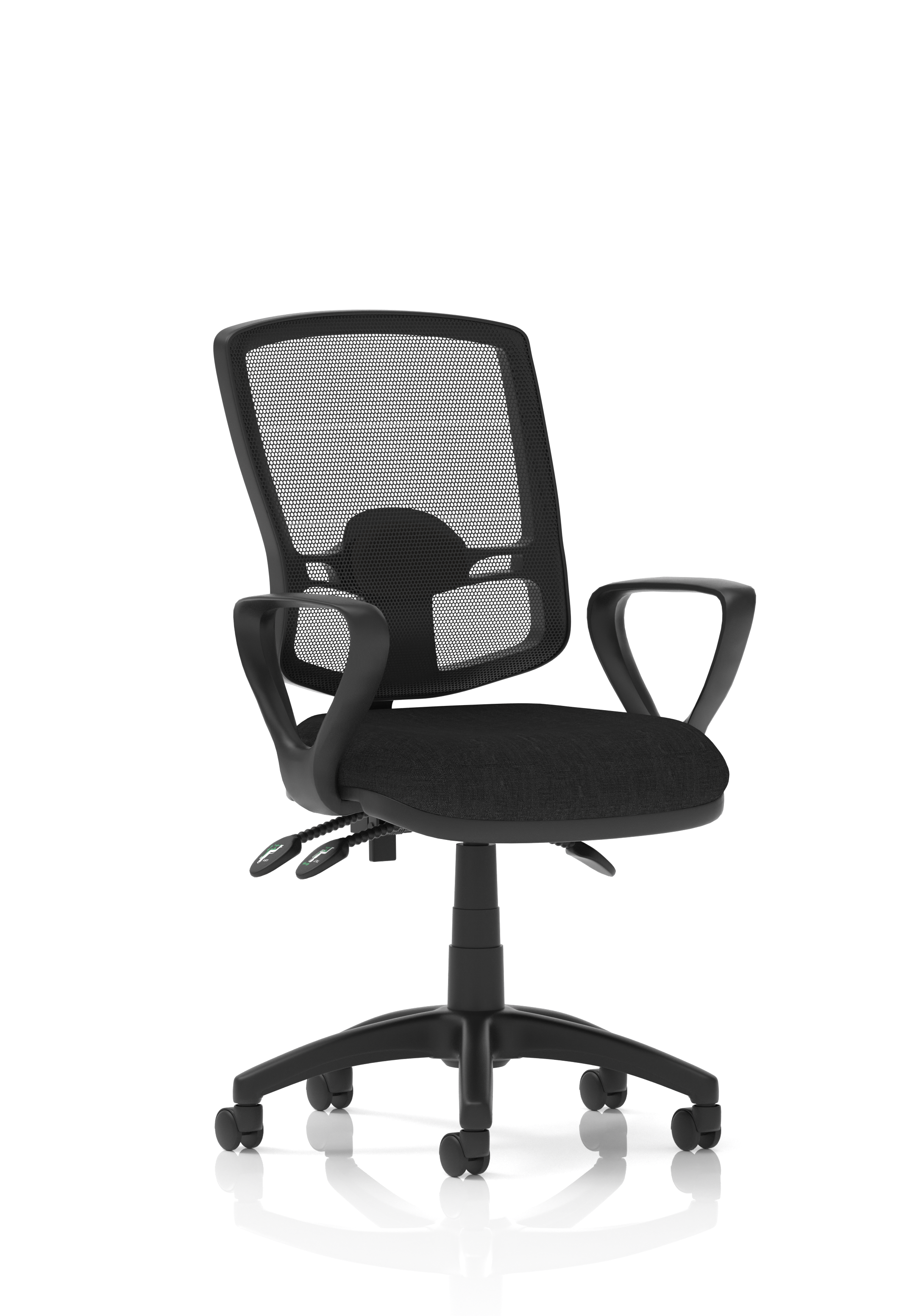 Eclipse Plus III Lever Task Operator Chair Deluxe Mesh Back With Bespoke Colour Seat With Loop Arms In Tabasco Orange
