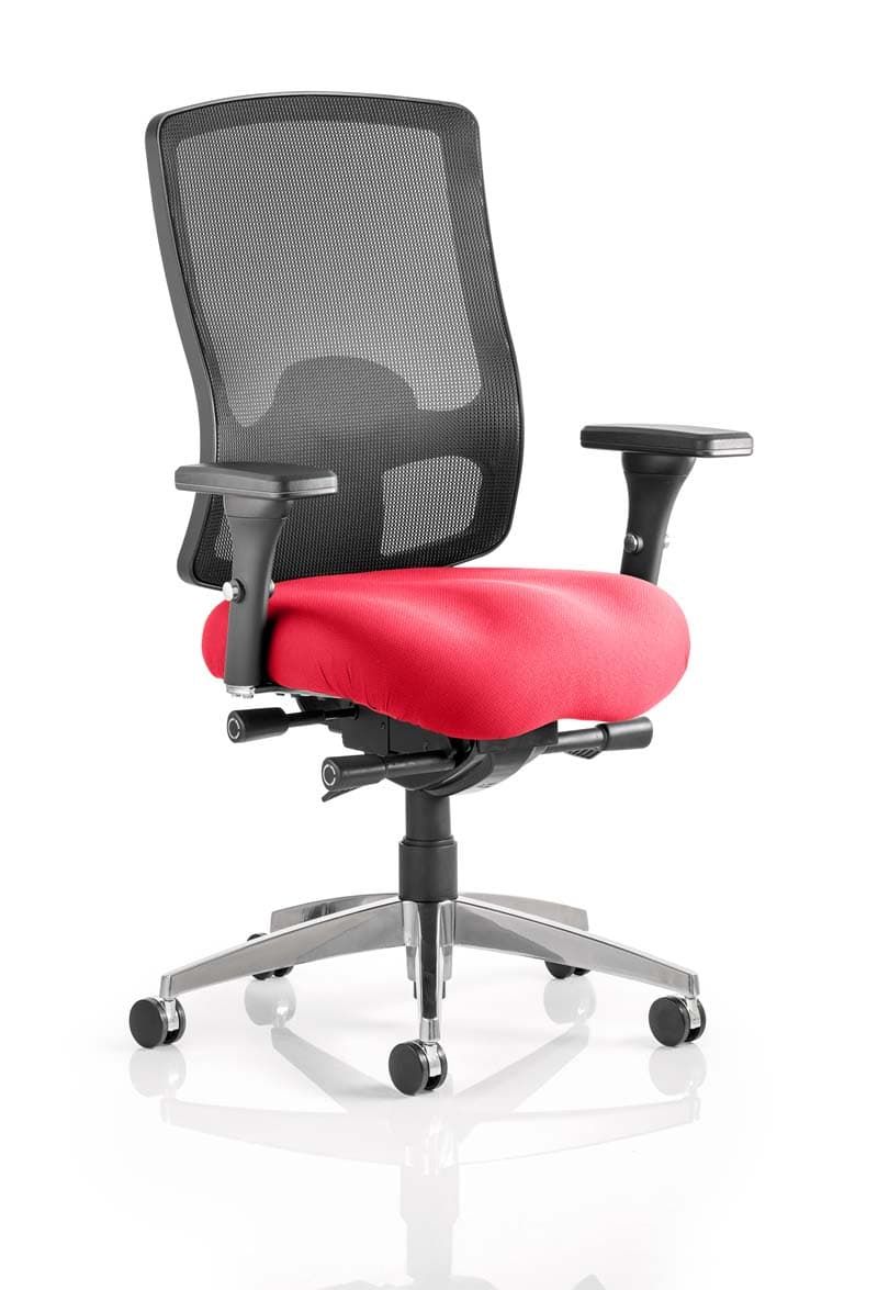 Regent Task Operator Chair Black Fabric Black Mesh Back With Arms