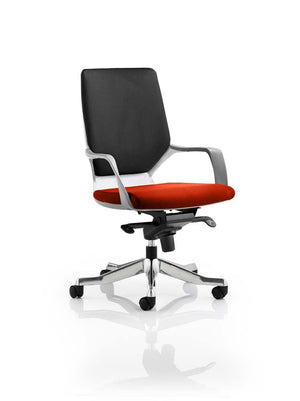 Xenon Executive White Shell Medium Back Bespoke Colour Seat Tabasco Orange Image 2