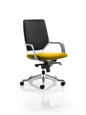 Xenon Executive White Shell Medium Back Bespoke Colour Seat Senna Yellow Image 2