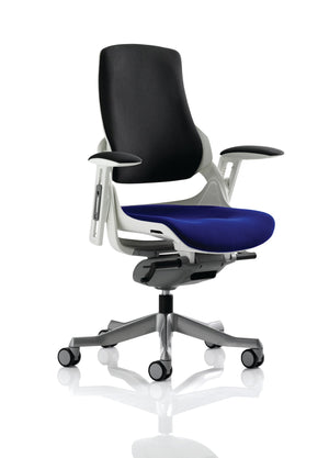 Zure White Shell Black Fabric Back Bespoke Colour Seat Stevia Blue Image 2