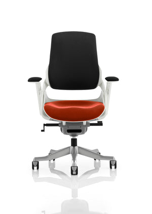 Zure White Shell Black Fabric Back Bespoke Colour Seat Tabasco Orange Image 2