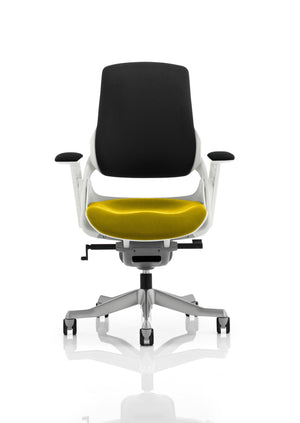 Zure White Shell Black Fabric Back Bespoke Colour Seat Senna Yellow Image 2