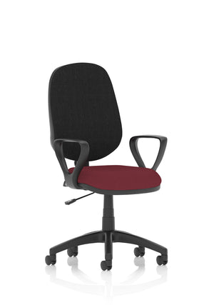 Eclipse Plus I Lever Task Operator Chair Black Back Bespoke Seat With Loop Arms In Ginseng Chilli