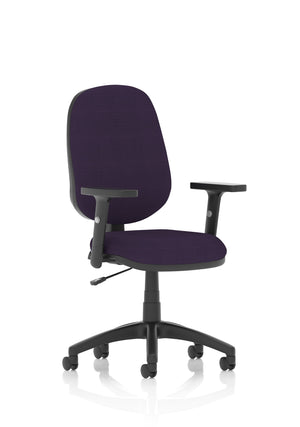 Eclipse Plus I Lever Task Operator Chair Bespoke With Height Adjustable Arms In Tansy Purple