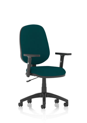 Eclipse Plus I Lever Task Operator Chair Bespoke With Height Adjustable Arms In Maringa Teal Image 2