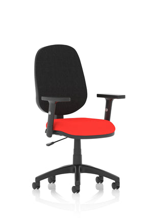 Eclipse Plus I Lever Task Operator Chair Black Back Bespoke Seat With Height Adjustable Arms In Bergamot Cherry