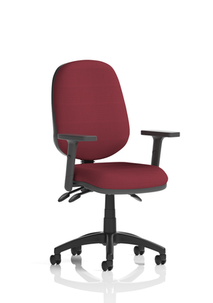 Eclipse Plus III Lever Task Operator Chair Bespoke With Height Adjustable Arms In Ginseng Chilli Image 2