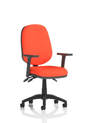 Eclipse Plus III Lever Task Operator Chair Bespoke With Height Adjustable Arms In Tabasco Orange