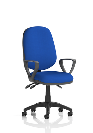 Eclipse Plus III Lever Task Operator Chair Bespoke With Loop Arms In Stevia Blue Image 2