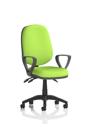 Eclipse Plus III Lever Task Operator Chair Bespoke With Loop Arms In Myrrh Green Image 2