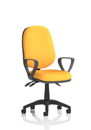 Eclipse Plus III Lever Task Operator Chair Bespoke With Loop Arms In Senna Yellow Image 2