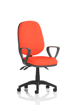 Eclipse Plus III Lever Task Operator Chair Bespoke With Loop Arms In Tabasco Orange Image 2