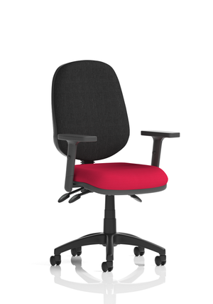 Eclipse Plus III Lever Task Operator Chair Black Back Bespoke Seat With Height Adjustable Arms In Bergamot Cherry 