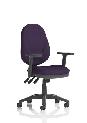 Eclipse Plus XL Lever Task Operator Chair Bespoke With Height Adjustable Arms In Tansy Purple Image 2