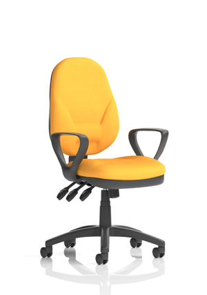 Eclipse Plus XL Lever Task Operator Chair Bespoke With Loop Arms In Senna Yellow Image 3