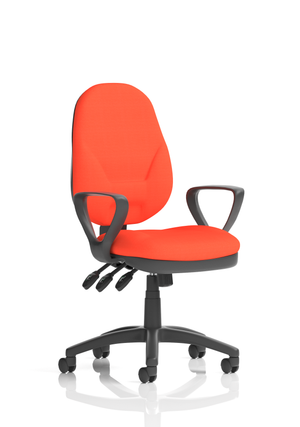 Eclipse Plus XL Lever Task Operator Chair Bespoke With Loop Arms In Tabasco Orange Image 2