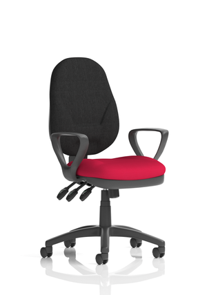 Eclipse Plus XL Lever Task Operator Chair Black Back Bespoke Seat With Loop Arms In Bergamot Cherry Image 3