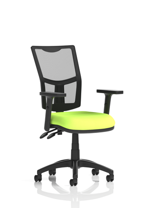 Eclipse Plus II Lever Task Operator Chair Mesh Back With Bespoke Colour Seat in Myrrh Green With Height Adjustable Arms Image 2