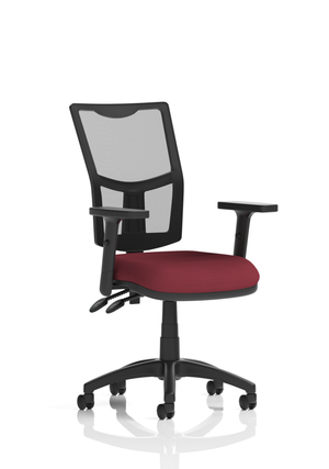 Eclipse Plus II Lever Task Operator Chair Mesh Back With Bespoke Colour Seat in Ginseng Chilli With Height Adjustable Arms Image 2