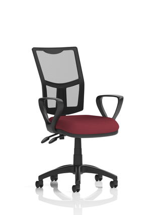 Eclipse Plus II Lever Task Operator Chair Mesh Back With Bespoke Colour Seat With loop Arms in Ginseng Chilli Image 2