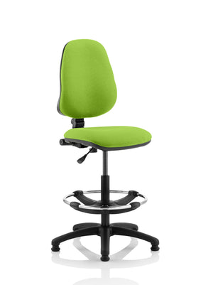 Eclipse Plus I Lever Task Operator Chair Myrrh Green Fully Bespoke Colour With High Rise Draughtsman Kit Image 2