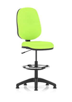 Eclipse Plus I Lever Task Operator Chair Myrrh Green Fully Bespoke Colour With High Rise Draughtsman Kit Image 3
