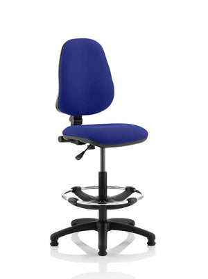 Eclipse Plus I Lever Task Operator Chair Stevia Blue Fully Bespoke Colour With High Rise Draughtsman Kit Image 3