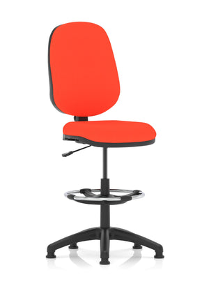 Eclipse Plus I Lever Task Operator Chair Tabasco Orange Fully Bespoke Colour With High Rise Draughtsman Kit Image 3