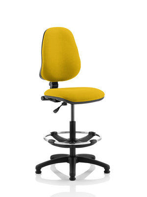 Eclipse Plus I Lever Task Operator Chair Senna Yellow Fully Bespoke Colour With High Rise Draughtsman Kit Image 3