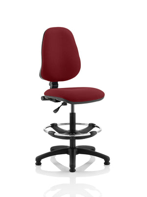 Eclipse Plus I Lever Task Operator Chair Ginseng Chilli Fully Bespoke Colour With High Rise Draughtsman Kit Image 2
