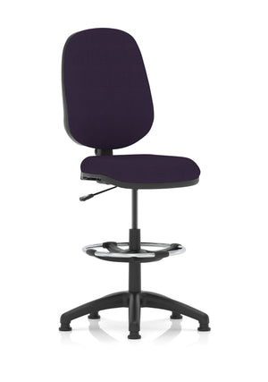 Eclipse Plus I Lever Task Operator Chair Tansy Purple Fully Bespoke Colour With High Rise Draughtsman Kit Image 3