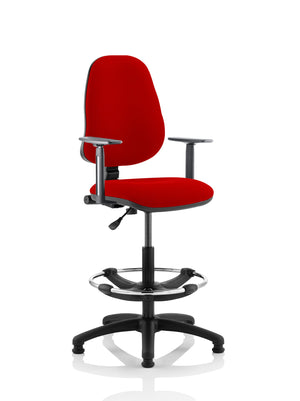 Eclipse Plus I Lever Task Operator Chair Bergamot Cherry Fully Bespoke Colour With Height Adjustable Arms with High Rise Draughtsman Kit Image 2