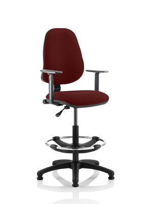 Eclipse Plus I Lever Task Operator Chair Ginseng Chilli Fully Bespoke Colour With Height Adjustable Arms with High Rise Draughtsman Kit Image 2