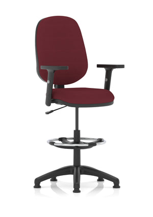Eclipse Plus I Lever Task Operator Chair Ginseng Chilli Fully Bespoke Colour With Height Adjustable Arms with High Rise Draughtsman Kit Image 4