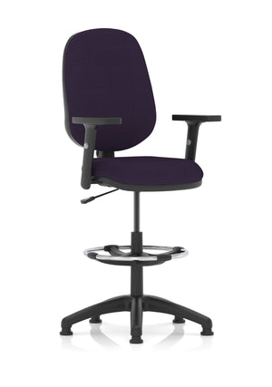 Eclipse Plus I Lever Task Operator Chair Tansy Purple Fully Bespoke Colour With Height Adjustable Arms with High Rise Draughtsman Kit Image 3