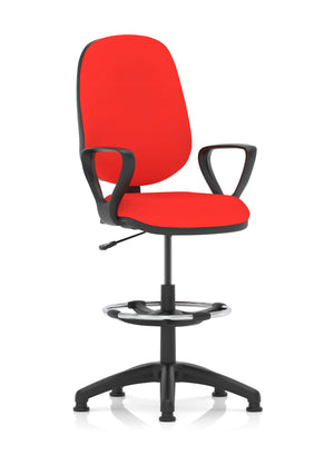 Eclipse Plus I Lever Task Operator Chair Bergamot Cherry Fully Bespoke Colour With Loop Arms with High Rise Draughtsman Kit Image 3