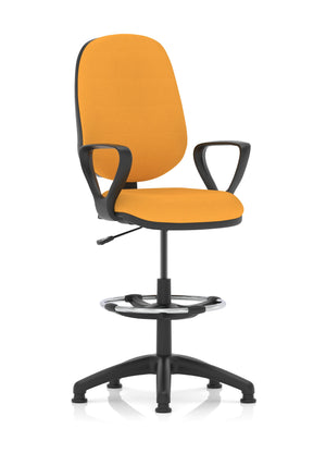 Eclipse Plus I Lever Task Operator Chair Senna Yellow Fully Bespoke Colour With Loop Arms with High Rise Draughtsman Kit Image 5