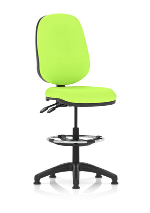 Eclipse Plus II Lever Task Operator Chair Myrrh Green Fully Bespoke Colour With High Rise Draughtsman Kit