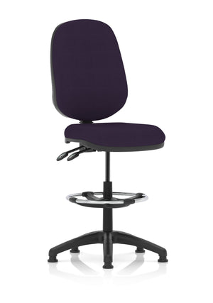 Eclipse Plus II Lever Task Operator Chair Tansy Purple Fully Bespoke Colour With High Rise Draughtsman Kit Image 2