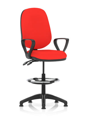 Eclipse Plus II Lever Task Operator Chair Bergamot Cherry Fully Bespoke Colour With Loop Arms With High Rise Draughtsman Kit Image 2