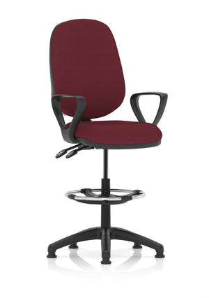 Eclipse Plus II Lever Task Operator Chair Ginseng Chilli Fully Bespoke Colour With Loop Arms With High Rise Draughtsman Kit Image 2
