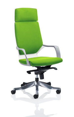 Xenon Executive White Shell High Back With Headrest Fully Bespoke Colour Myrrh Green Image 2