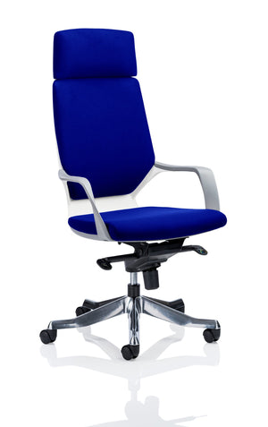 Xenon Executive White Shell High Back With Headrest Fully Bespoke Colour Stevia Blue Image 2