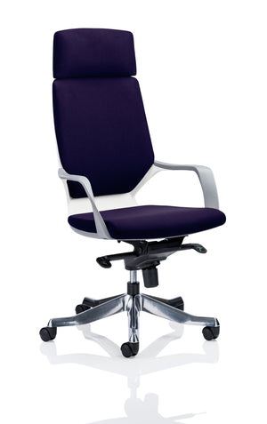 Xenon Executive White Shell High Back With Headrest Fully Bespoke Colour Tansy Purple Image 2