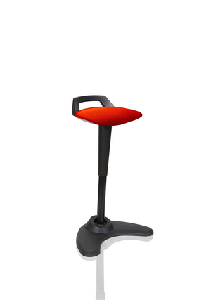 Spry Stool Black Frame Bespoke Colour Seat Tabasco Orange Image 2