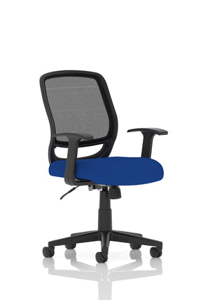 Mave Task Operator Chair Black Mesh With Arms Bespoke Colour Seat Stevia Blue Image 2